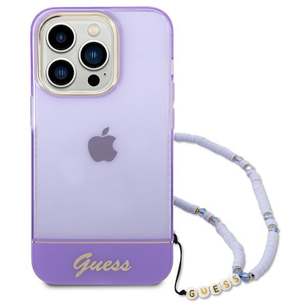 Guess GUHCP14LHGCOHU iPhone 14 Pro 6,1&quot; fioletowy/purple hardcase Translucent Pearl Strap