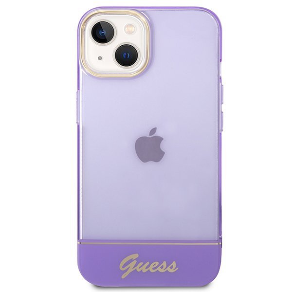 Guess GUHCP14SHGCOU iPhone 14 / 15 / 13 6.1&quot; fioletowy/purple hardcase Translucent