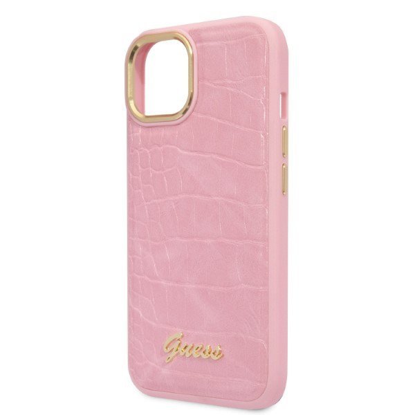 Guess GUHCP14SHGCRHP iPhone 14 / 15 / 13 6.1&quot; różowy/pink hardcase Croco Collection