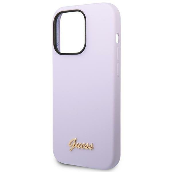 Guess GUHCP14XSLSMU iPhone 14 Pro Max 6,7&quot; fioletowy/purple hard case Silicone Vintage Gold Logo