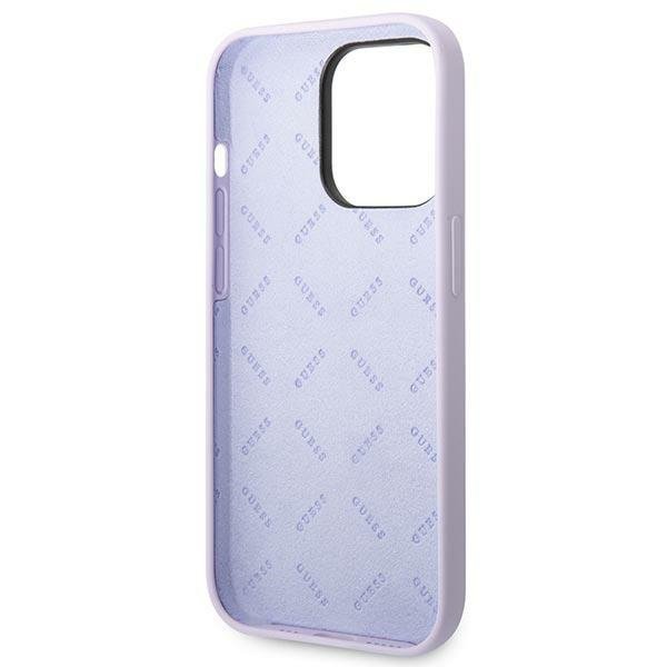 Guess GUHCP14XSLSMU iPhone 14 Pro Max 6,7&quot; fioletowy/purple hard case Silicone Vintage Gold Logo