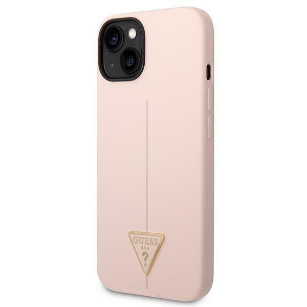 Guess GUHCP14SSLTGP iPhone 14 / 15 / 13 6.1&quot; różowy/pink hardcase Silicone Triangle