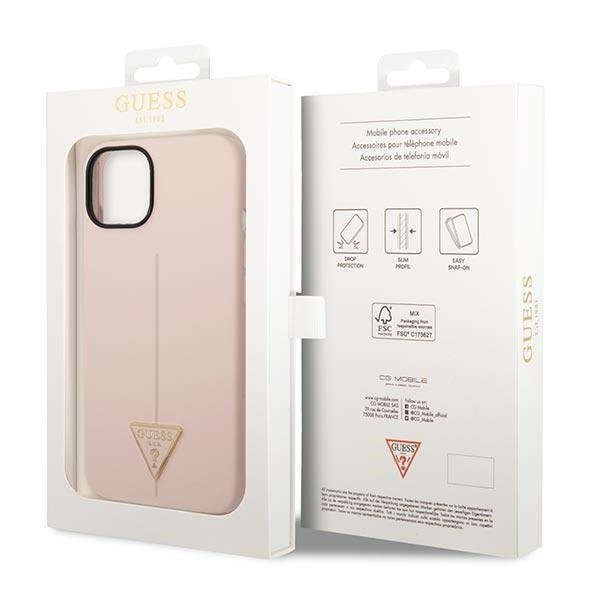 Guess GUHCP14SSLTGP iPhone 14 / 15 / 13 6.1&quot; różowy/pink hardcase Silicone Triangle