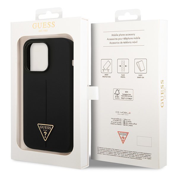 Guess GUHCP14LSLTGK iPhone 14 Pro6,1&quot; czarny/black hardcase Silicone Triangle