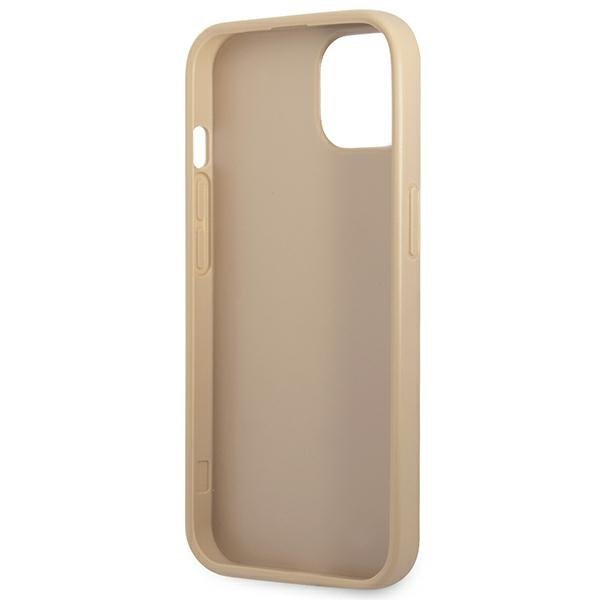 Guess GUHCP14SPSATLE iPhone 14 / 15 / 13 6.1&quot; beżowy/beige hardcase SaffianoTriangle Logo