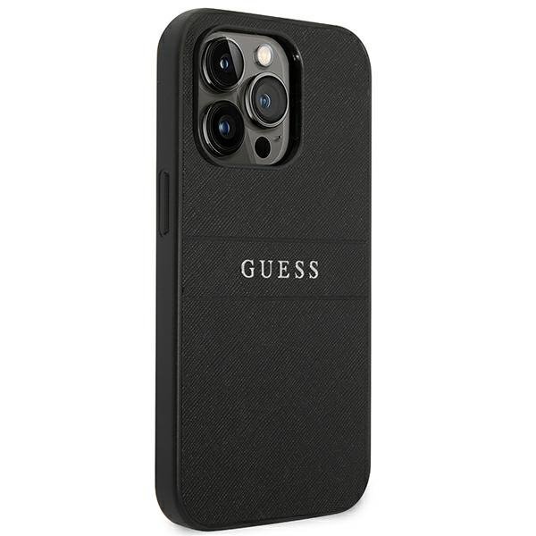 Guess GUHCP14LPSASBBK iPhone 14 Pro6,1&quot; czarny/black Saffiano Strap