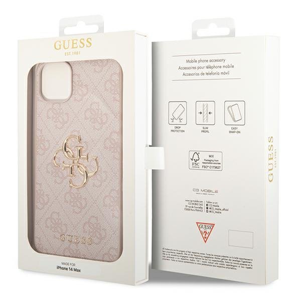 Guess GUHCP14S4GMGPI iPhone 14 / 15 / 136.1&quot; różowy/pink hardcase 4G Big Metal Logo