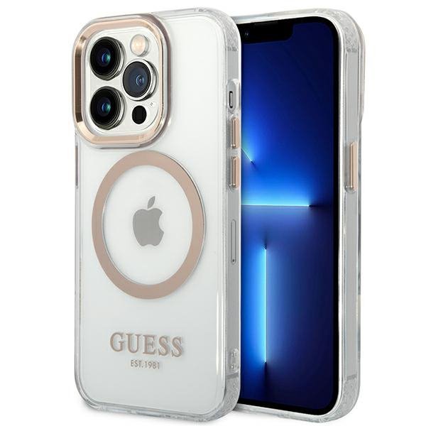Guess GUHMP14XHTRMD iPhone 14 Pro Max6,7&quot; złoty/gold hard case Metal Outline Magsafe