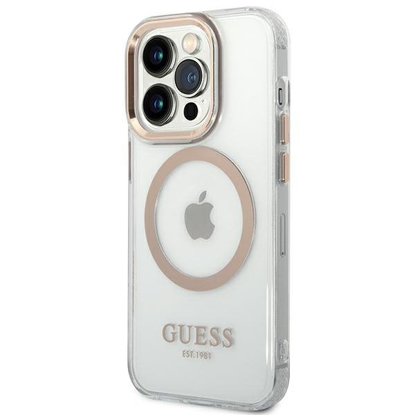 Guess GUHMP14XHTRMD iPhone 14 Pro Max6,7&quot; złoty/gold hard case Metal Outline Magsafe