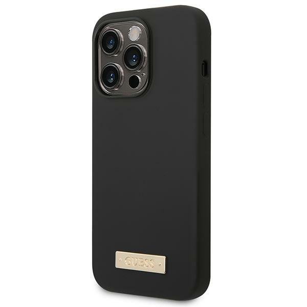 Guess GUHMP14XSBPLK iPhone 14 Pro Max6,7&quot; czarny/black hard case Silicone Logo Plate MagSafe