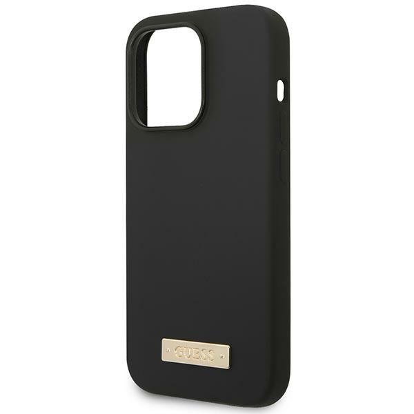 Guess GUHMP14XSBPLK iPhone 14 Pro Max 6,7&quot; czarny/black hard case Silicone Logo Plate MagSafe