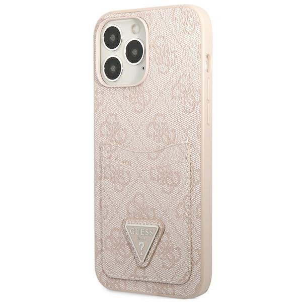 Guess GUHCP13LP4TPP iPhone 13 Pro / 13 6,1&quot; różowy/pink hardcase 4G Triangle Logo Cardslot