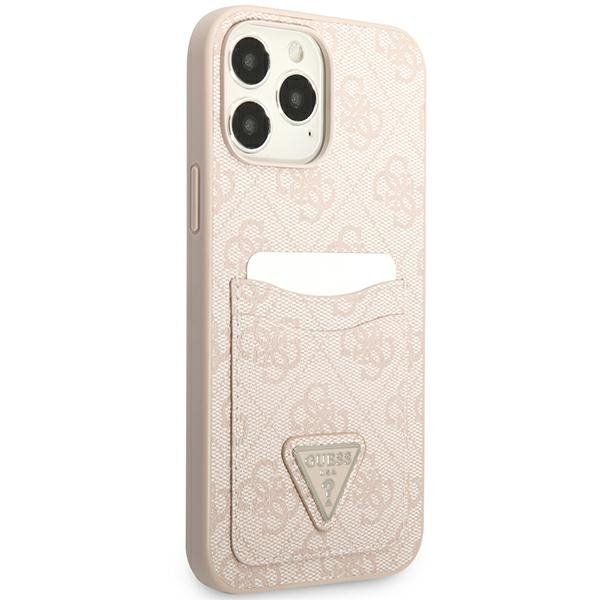 Guess GUHCP13LP4TPP iPhone 13 Pro / 13 6,1&quot; różowy/pink hardcase 4G Triangle Logo Cardslot