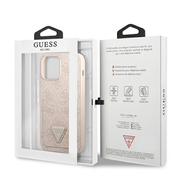 Guess GUHCP13XP4TPP iPhone 13 Pro Max 6,7&quot; różowy/pink hardcase 4G Triangle Logo Cardslot