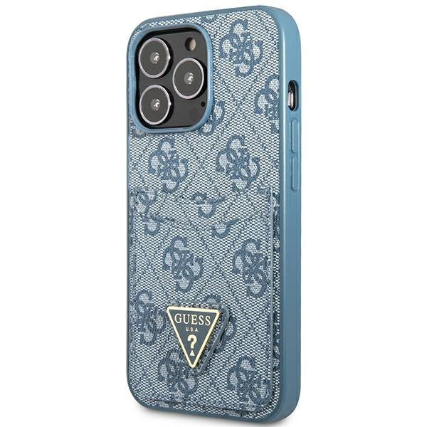 Guess GUHCP13LP4TPB iPhone 13 Pro / 13 6,1&quot; niebieski/blue hardcase 4G Triangle Logo Cardslot