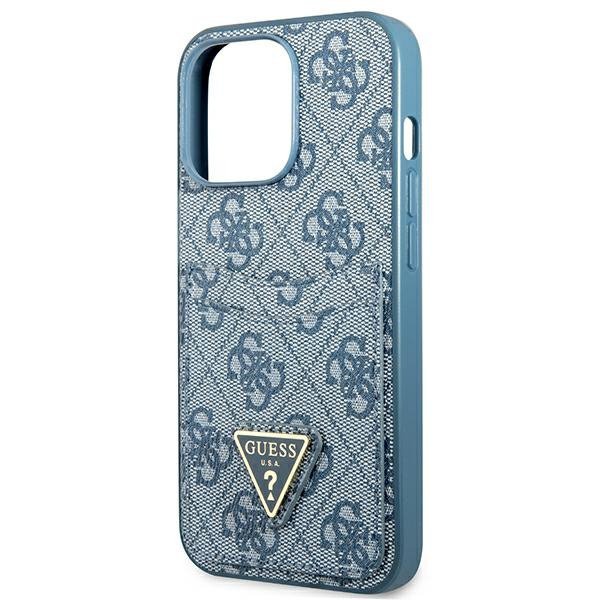 Guess GUHCP13LP4TPB iPhone 13 Pro / 13 6,1&quot; niebieski/blue hardcase 4G Triangle Logo Cardslot