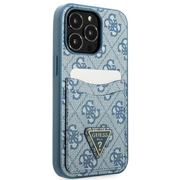 Guess GUHCP13XP4TPB iPhone 13 Pro Max 6,7&quot; niebieski/blue hardcase 4G Triangle Logo Cardslot