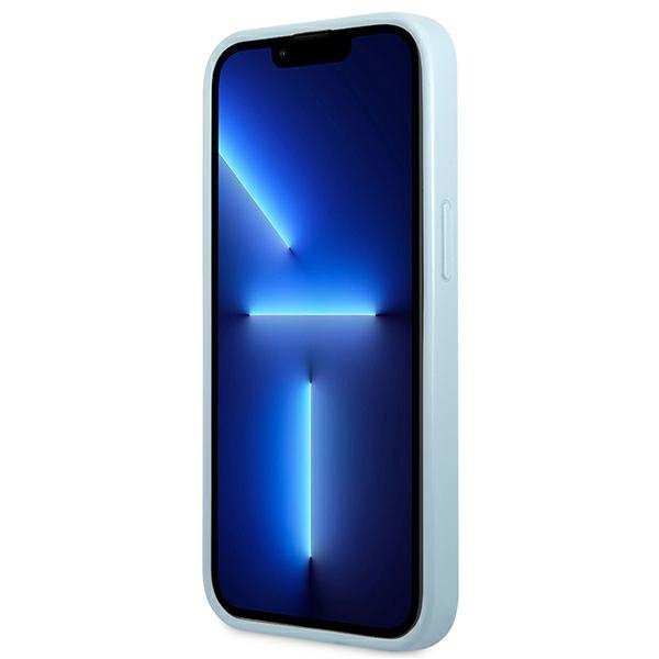 Guess GUHCP13MPS4MB iPhone 13 / 14 / 15 6.1&quot; niebieski/blue hardcase Saffiano 4G Small Metal Logo