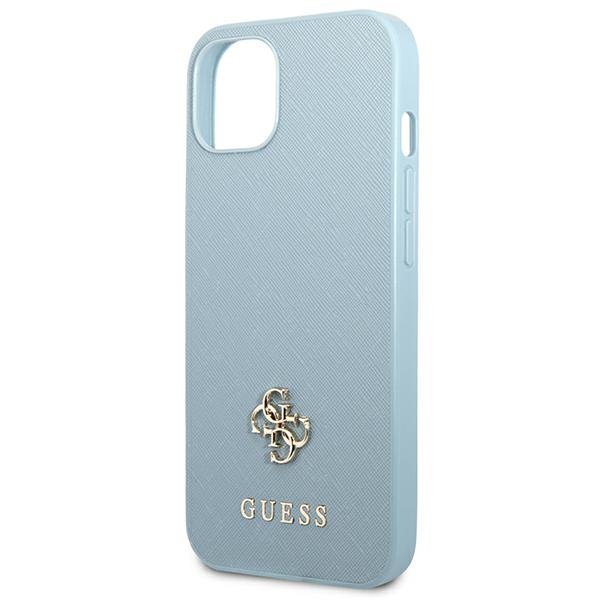 Guess GUHCP13MPS4MB iPhone 13 / 14 / 15 6.1&quot; niebieski/blue hardcase Saffiano 4G Small Metal Logo