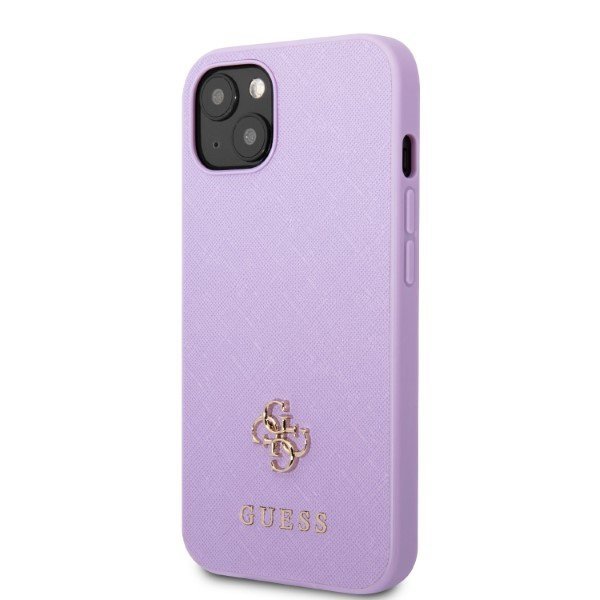 Guess GUHCP13MPS4MU iPhone 13 / 14 / 15 6.1&quot; purpurowy/purple hardcase Saffiano 4G Small Metal Logo