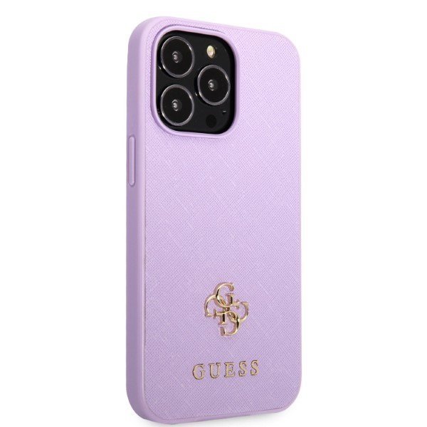 Guess GUHCP13XPS4MU iPhone 13 Pro Max 6,7&quot; purpurowy/purple hardcase Saffiano 4G Small Metal Logo