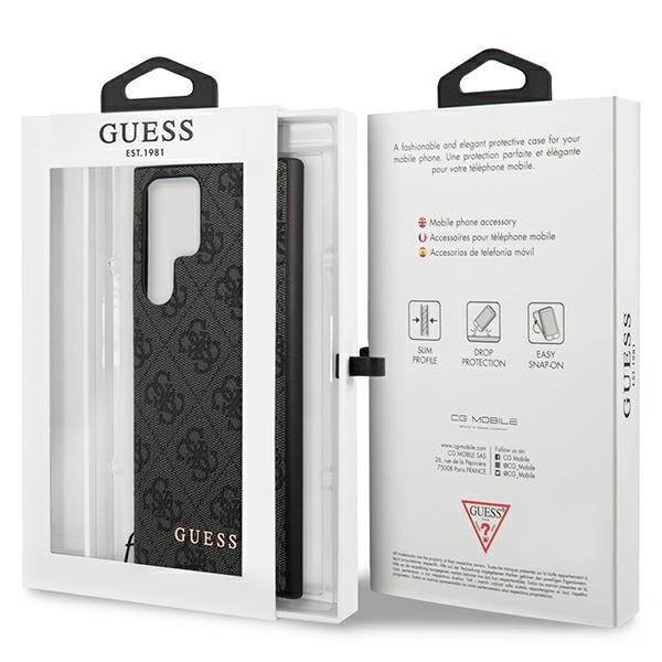 Guess GUHCS23LGF4GGR S23 Ultra S918szary/grey hardcase 4G Charms Collection