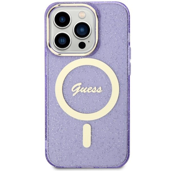 Guess GUHMP14XHCMCGU iPhone 14 Pro Max6.7&quot; purpurowy/purple hardcase Glitter Gold MagSafe