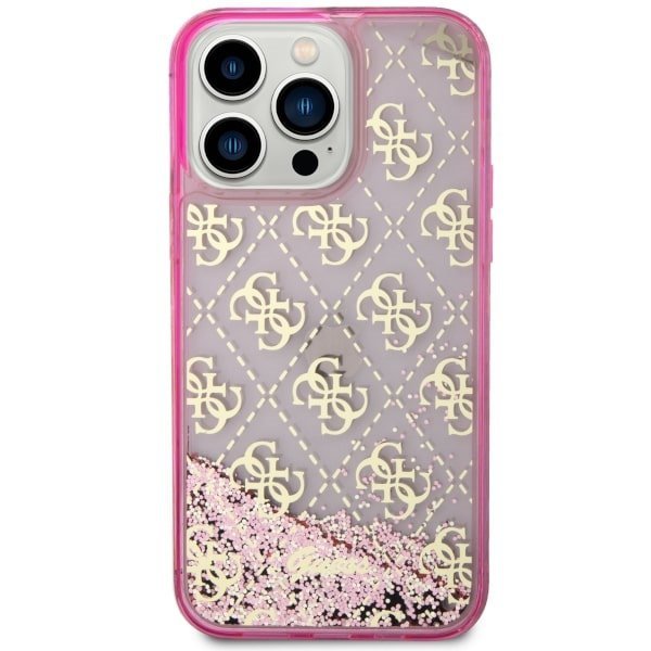 Guess GUHCP14LLC4PSGP iPhone 14 Pro 6.1&quot; różowy/pink hardcase Liquid Glitter 4G Transculent