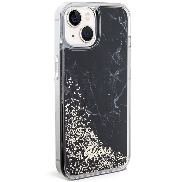Guess GUHCP14SLCSGSGK iPhone 14 / 15 / 13 6.1&quot; czarny/black hardcase Liquid Glitter Marble