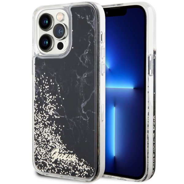 Guess GUHCP14XLCSGSGK iPhone 14 Pro Max6.7&quot; czarny/black hardcase Liquid Glitter Marble