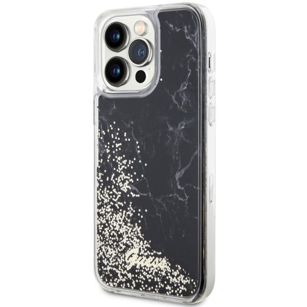 Guess GUHCP14XLCSGSGK iPhone 14 Pro Max6.7&quot; czarny/black hardcase Liquid Glitter Marble