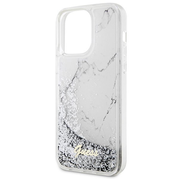 Guess GUHCP14XLCSGSGH iPhone 14 Pro Max 6.7&quot; biały/white hardcase Liquid Glitter Marble