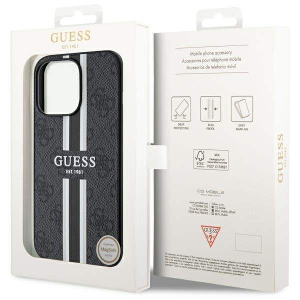 Guess GUHMP13LP4RPSK iPhone 13 Pro / 136,1&quot; czarny/black hardcase 4G Printed Stripes MagSafe