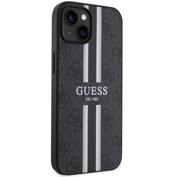 Guess GUHMP14MP4RPSK iPhone 14 Plus / 15 Plus 6.7&quot; czarny/black hardcase 4G Printed Stripes MagSafe