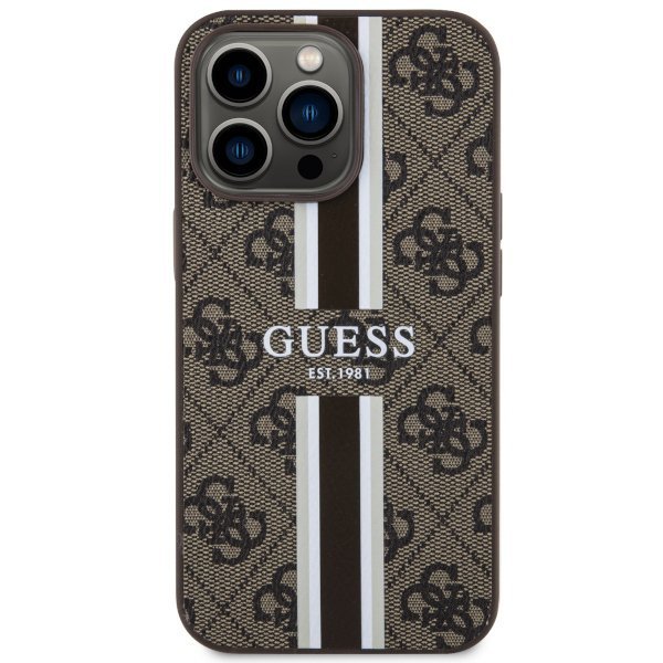 Guess GUHMP13XP4RPSW iPhone 13 Pro Max 6.7&quot; brązowy/brown hardcase 4G Printed Stripes MagSafe