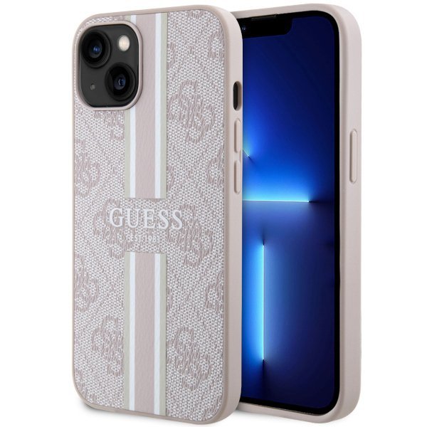 Guess GUHMP14MP4RPSP iPhone 14 Plus / 15 Plus 6.7&quot; różowy/pink hardcase 4G Printed Stripes MagSafe