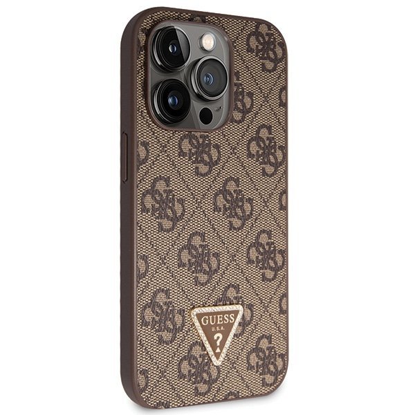 Guess GUHCP14LP4TDSCPW iPhone 14 Pro 6.1&quot; brązowy/brown hardcase Crossbody 4G Metal Logo