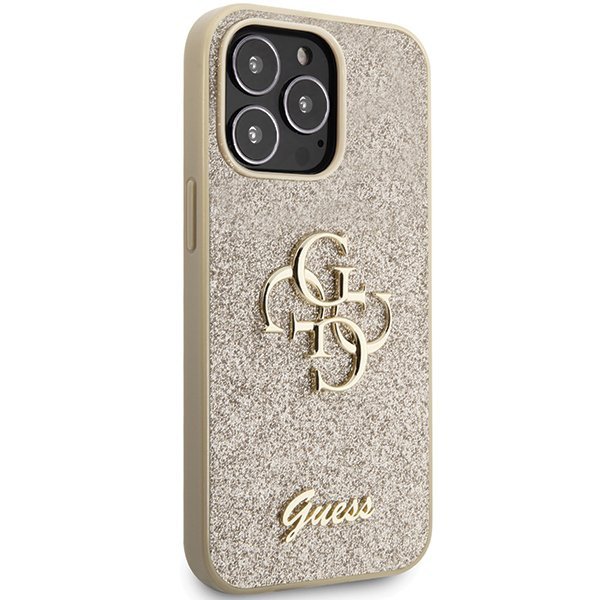 Guess GUHCP13XHG4SGD iPhone 13 Pro Max 6.7&quot; złoty/gold hardcase Glitter Script Big 4G