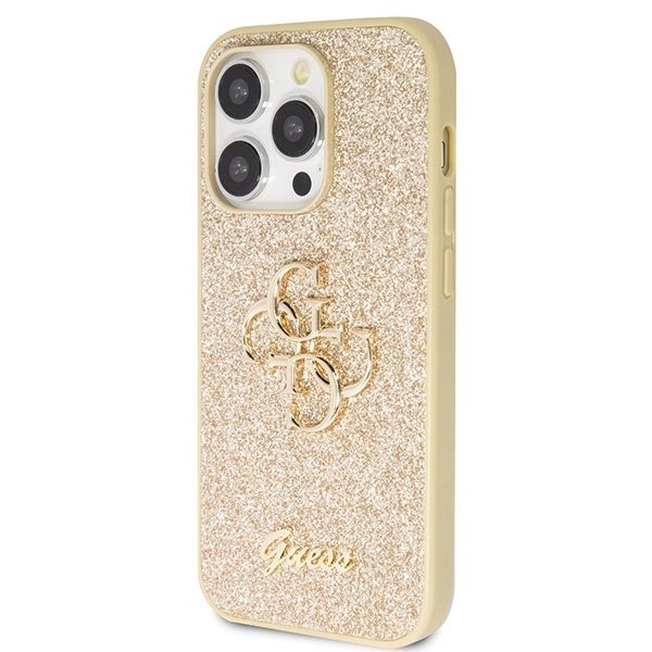 Guess GUHCP14LHG4SGD iPhone 14 Pro 6.1&quot; złoty/gold hardcase Glitter Script Big 4G