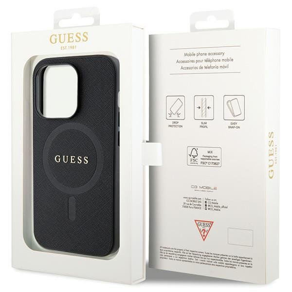 Guess GUHMP14LPSAHMCK iPhone 14 Pro 6.1&quot; czarny/black hardcase Saffiano MagSafe