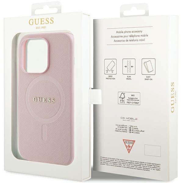 Guess GUHMP13LPSAHMCP iPhone 13 Pro / 13 6,1&quot; różowy/pink hardcase Saffiano MagSafe