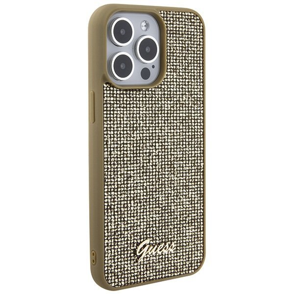 Guess GUHCP15XPMSDGSD iPhone 15 Pro Max 6.7&quot; złoty/gold hardcase Disco Metal Script