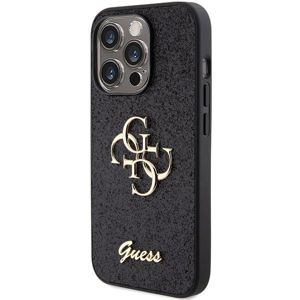 Guess GUHCP15XHG4SGK iPhone 15 Pro Max 6.7&quot; czarny/black hardcase Glitter Script Big 4G