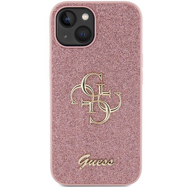 Guess GUHCP15SHG4SGP iPhone 15 / 14 / 13 6.1&quot; różowy/pink hardcase Glitter Script Big 4G