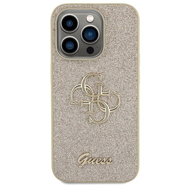 Guess GUHCP15LHG4SGD iPhone 15 Pro 6.1&quot; złoty/gold hardcase Glitter Script Big 4G