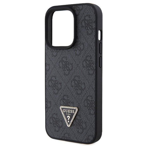 Guess GUHCP15LP4TDPK iPhone 15 Pro 6.1&quot; czarny/black hardcase Leather 4G Diamond Triangle