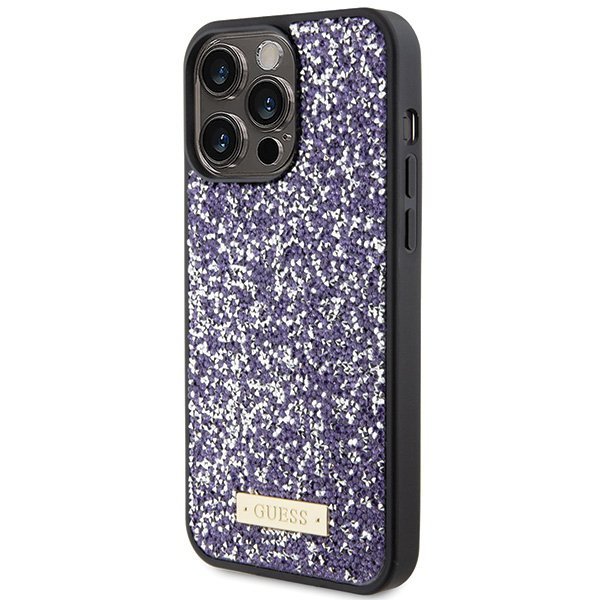 Guess GUHCP15XPFGSBSP iPhone 15 Pro Max 6.7&quot; fioletowy/purple hardcase Rhinestone Metal Logo