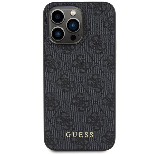 Guess GUHCP15XG4GFGR iPhone 15 Pro Max 6.7&quot; szary/grey hard case 4G Metal Gold Logo