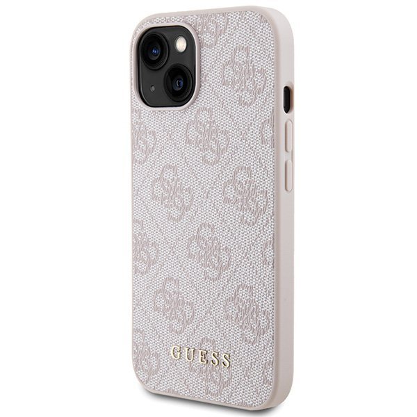 Guess GUHCP15SG4GFPI iPhone 15 / 14 / 13 6.1&quot; różowy/pink hard case 4G Metal Gold Logo