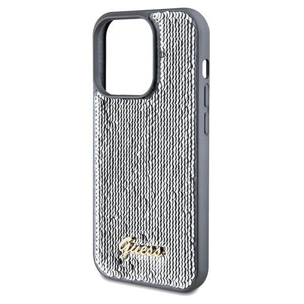 Guess GUHCP14XPSFDGSS iPhone 14 Pro Max 6.7&quot; srebrny/silver hardcase Sequin Script Metal